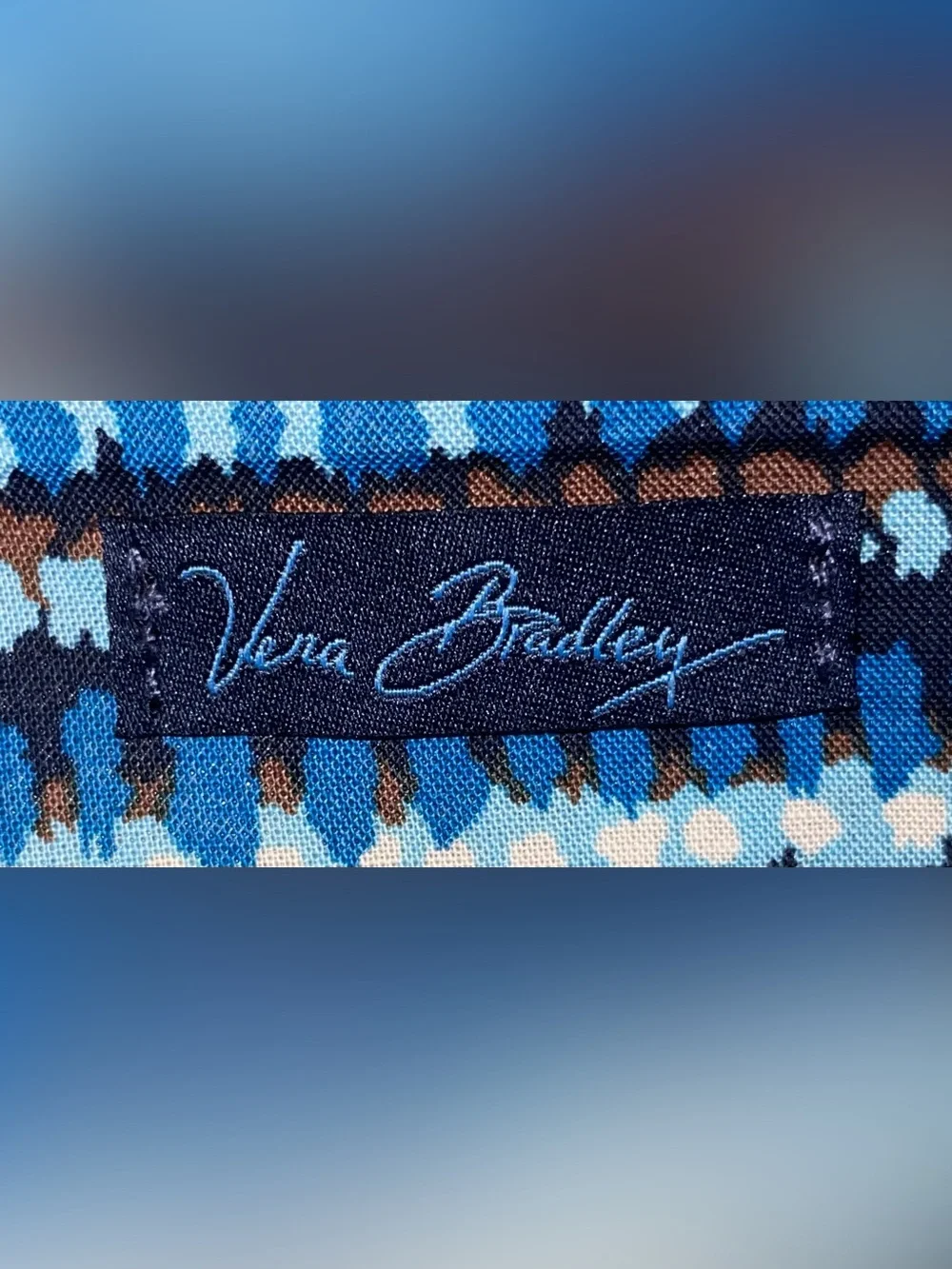 Vera Bradley Java Floral Hard Eyeglass Case Magnetic Closure Blue Brown Sunglass